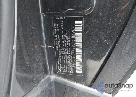 1998 BMW M из США, поврежденный, VIN WBSCK9334WLC86987